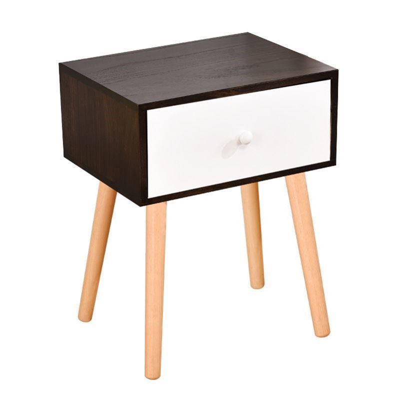 Modern 18 Inch H Nightstand Solid Wood 1-Drawer Night Table with Legs