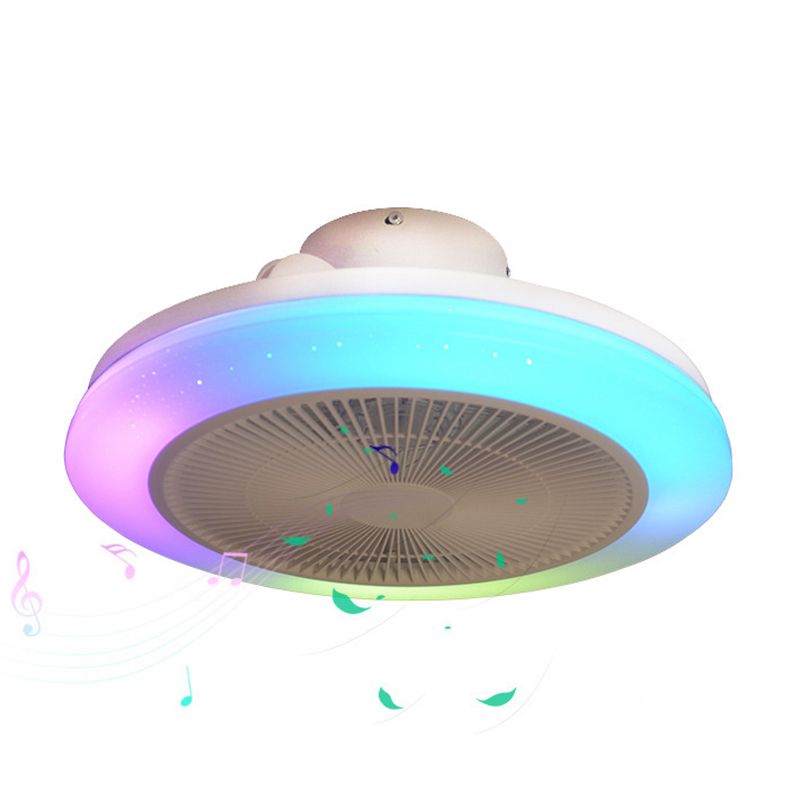 RGB Flush Mount ventilateur Light Modern Chambre Bluetooth Musique semi-flush Mount Light