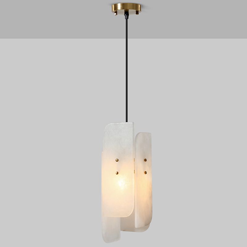 Rectangular Pendant Lamp Fixture Simplicity Single-Bulb White Suspension Lighting