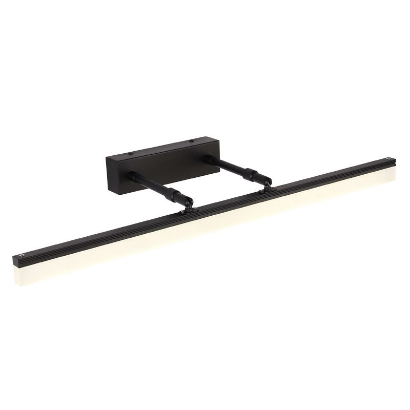 Single Contemporary Bathroom Vanity Light LED Bath Bar in Black/White Finish