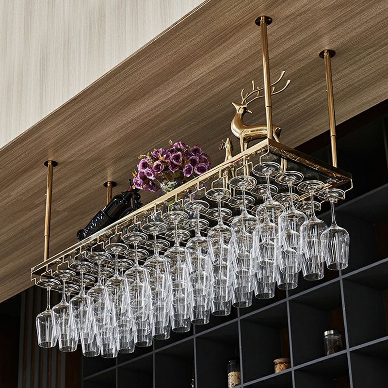 Modern Metal Wine Holder Hanging Wine Bottle & Glass Rack for Bar