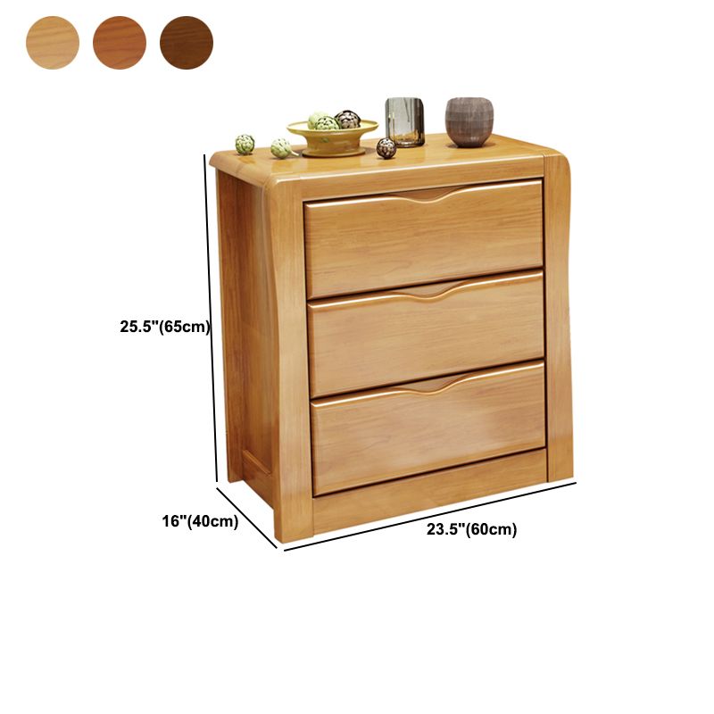 Modern Rectangle Wood Accent Cabinet Grooves Cabinet with Drawer