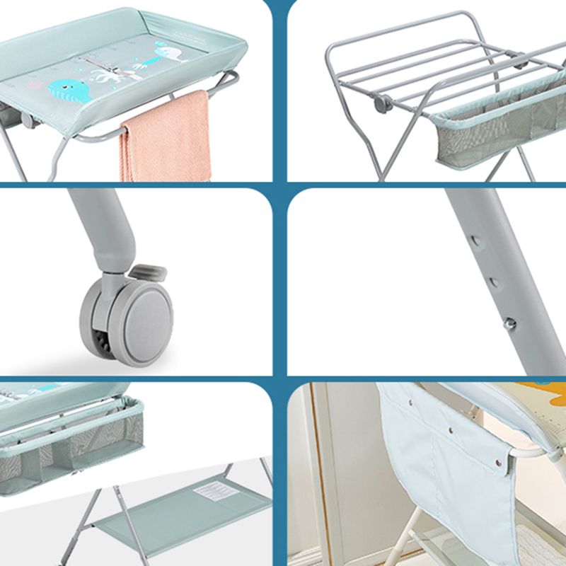 Modern Metal Baby Changing Table Flat Top Changing Table With Shelf