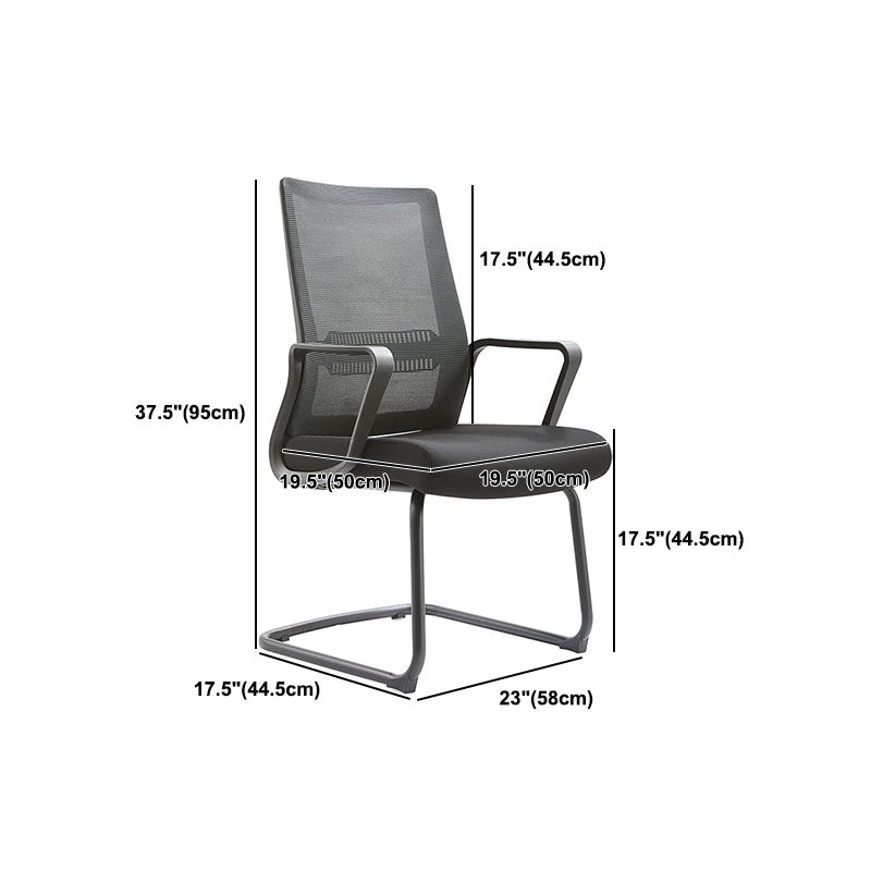 Contemporary Office Chair Fixed Arms No Distressing Arm Chair