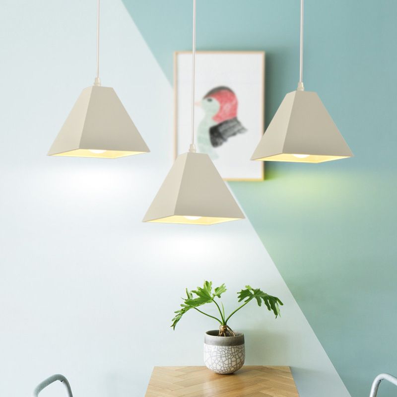 Industrial Style Geometric Shape Pendant Lighting Metal Pendant Light for Bedroom