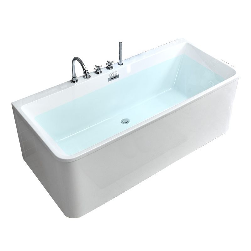 Modern Rectangular Bath Acrylic Center-Front Freestanding Bathtub