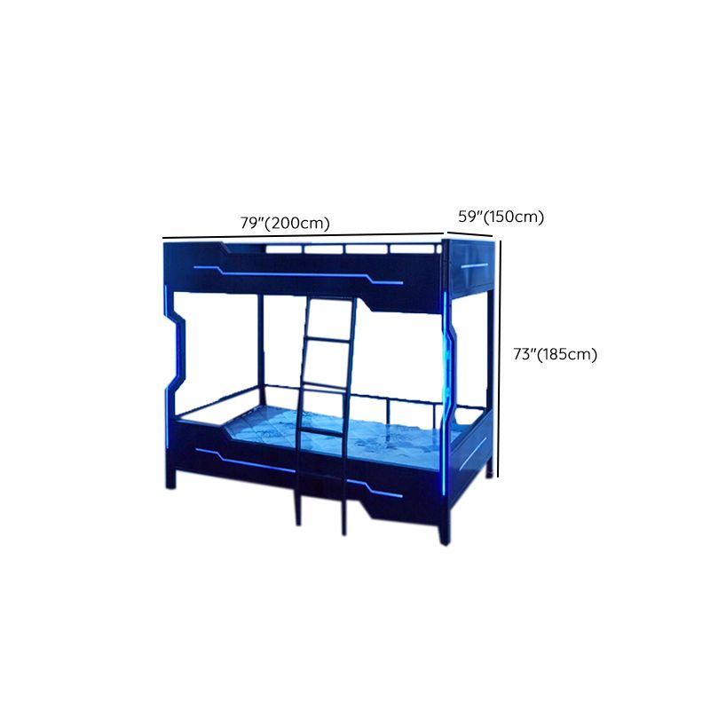 Queen Over Queen Standard Bunk Bed Modern Metal Bunk Bed in Black