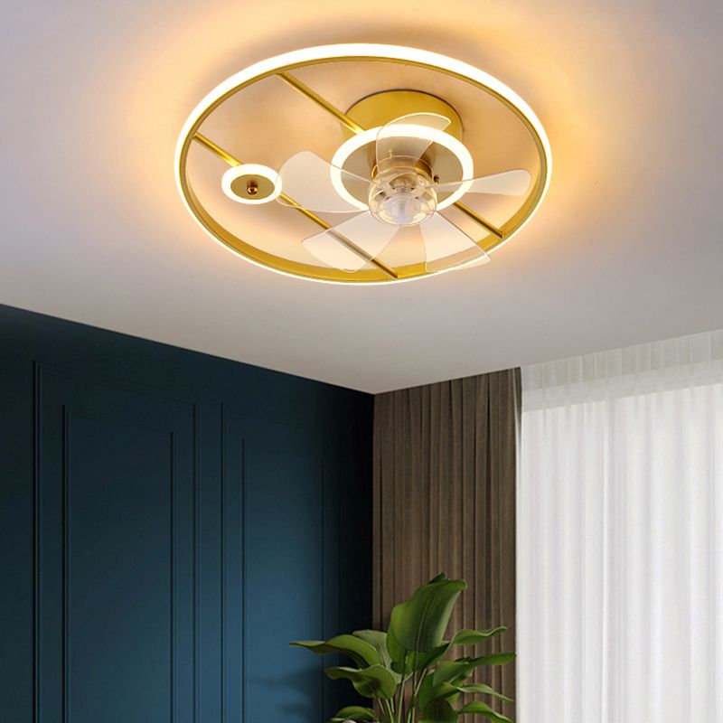 Modern Style LED Ceiling Fan Light Creative Linear Flush Mount Light for Living Room