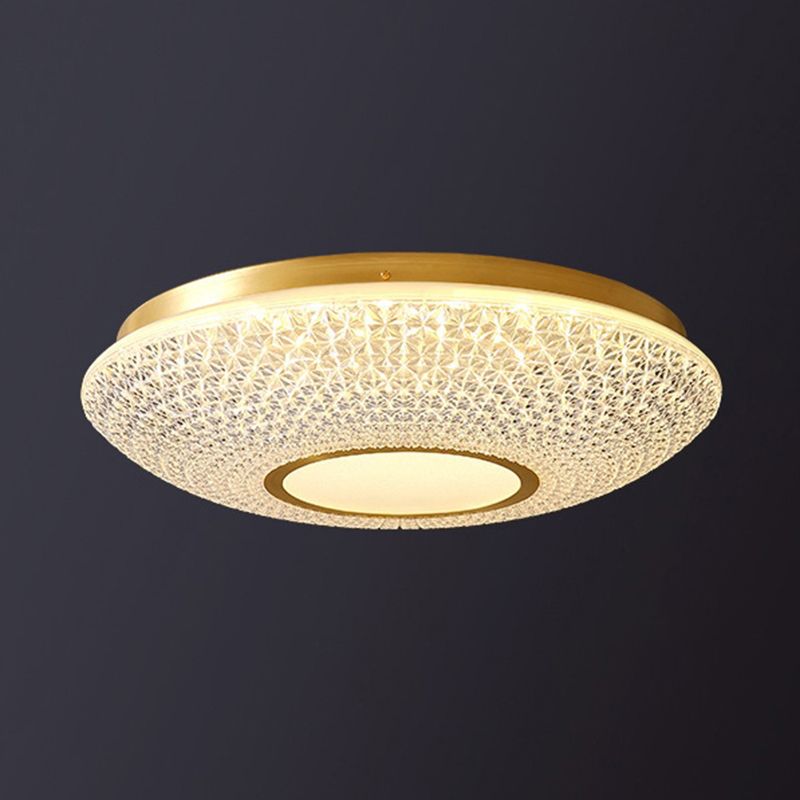 American Style Copper Ceiling Light Circle Shape Ceiling Lamp for Bedroom