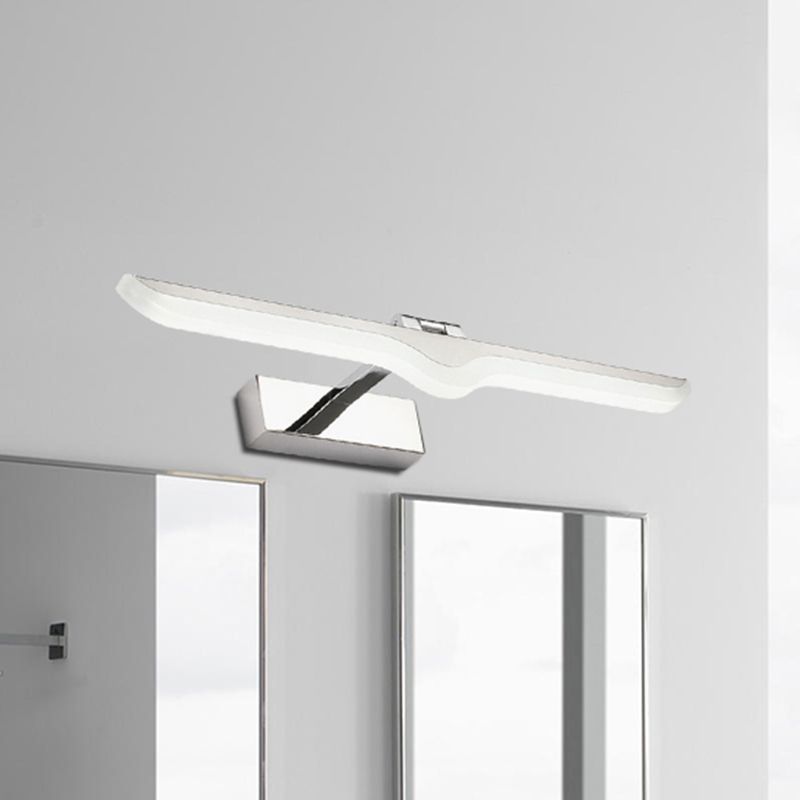 Luz de tocador de acrílico lineal estilo moderno 16.5 "/20.5" W LED Níquel Lámpara de apliques de pared en luz cálida/blanca