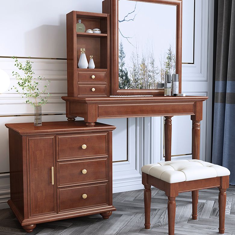 Bedroom Makeup Vanity Set With Mirror Straight Feet Vanity Dressing Table