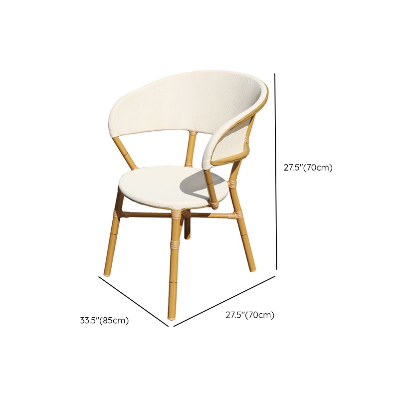 Modern Patio Dining Side Chair Metal Outdoor Bistro Chairs with Arm