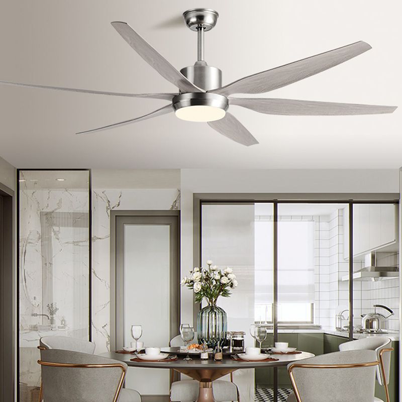 Simple Style LED Ceiling Fan 6-Blade Fan Lighting for Dining Room