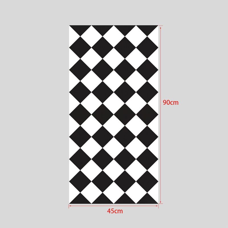 Black-White Modern Wallpaper Panels 4.4-sq ft Diagonal Checkered Pattern Wall Art, Self Adhesive