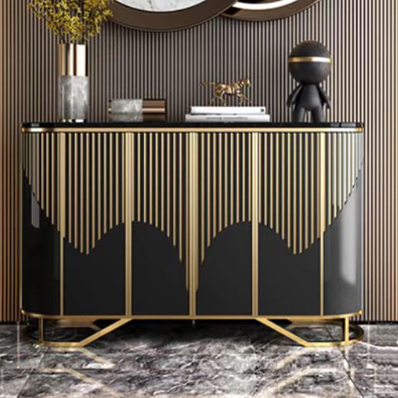 Faux Marble Top Sideboard Engineered Wood Sideboard for Living Room