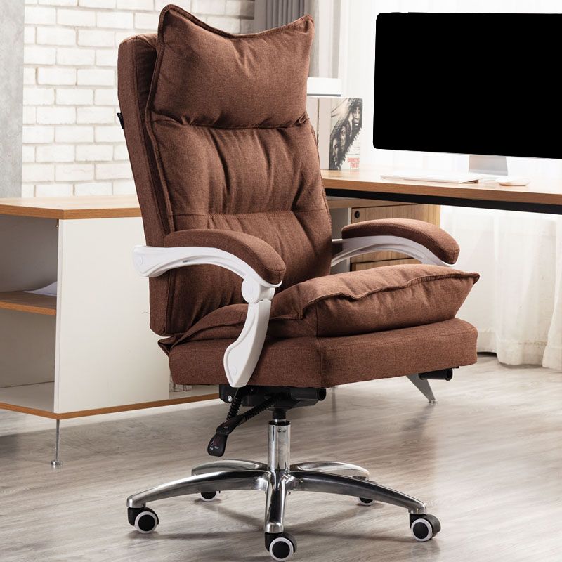 Metal Base Modern Office Chair with Wheels Executive Ergonomic Task Chair with Padded Arms