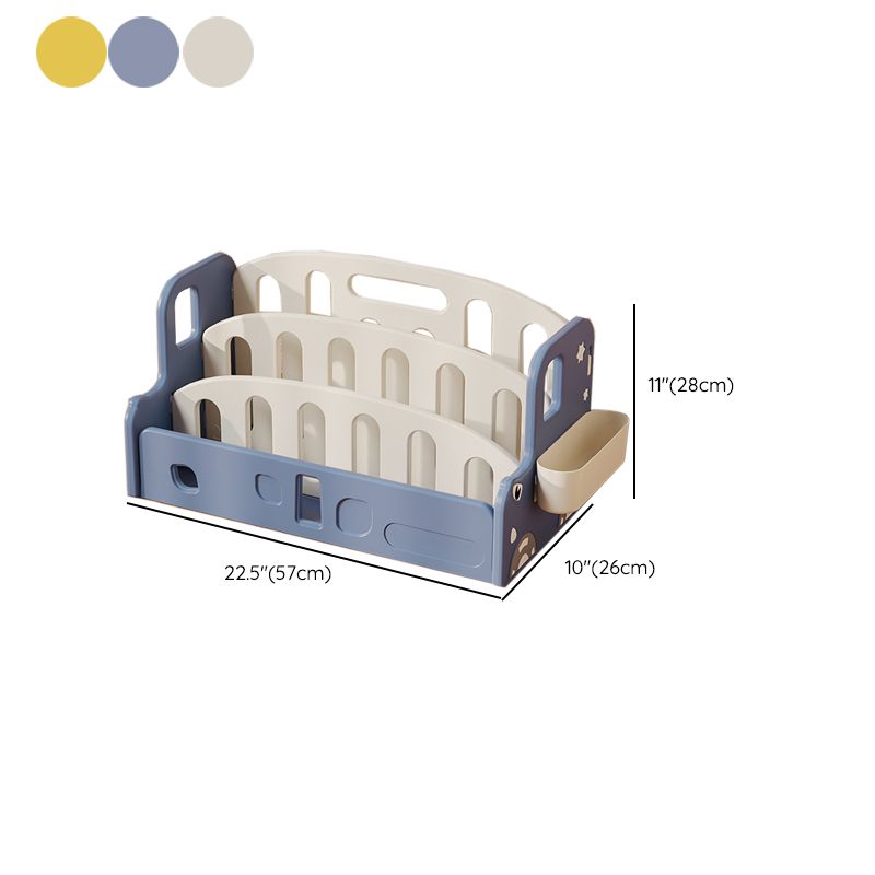 Contemporary Plastic Bookshelf Open Back Tabletop Storage Bookcase