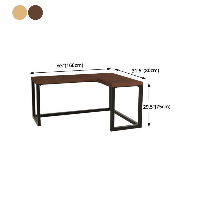 Solid Pinewood Home Writing Table Industrial L-Shape Office Table