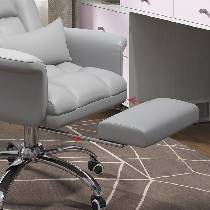 High Back Computer Desk Chair with Wheels Chrome Metal Frame Contemporary Task Chair