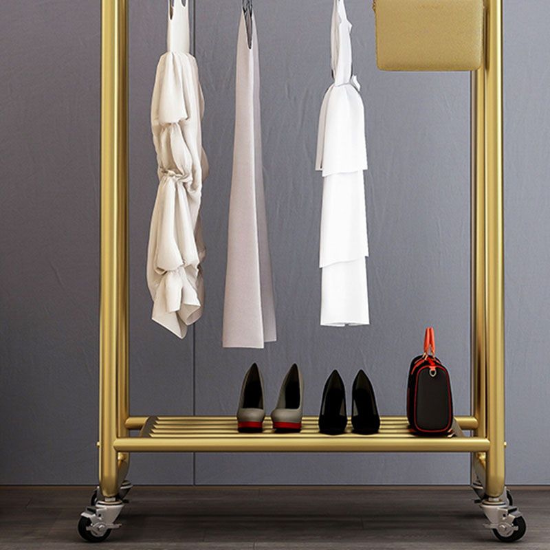 Modern Coat Hanger Solid Color Metal Coat Rack with Storage Shelving