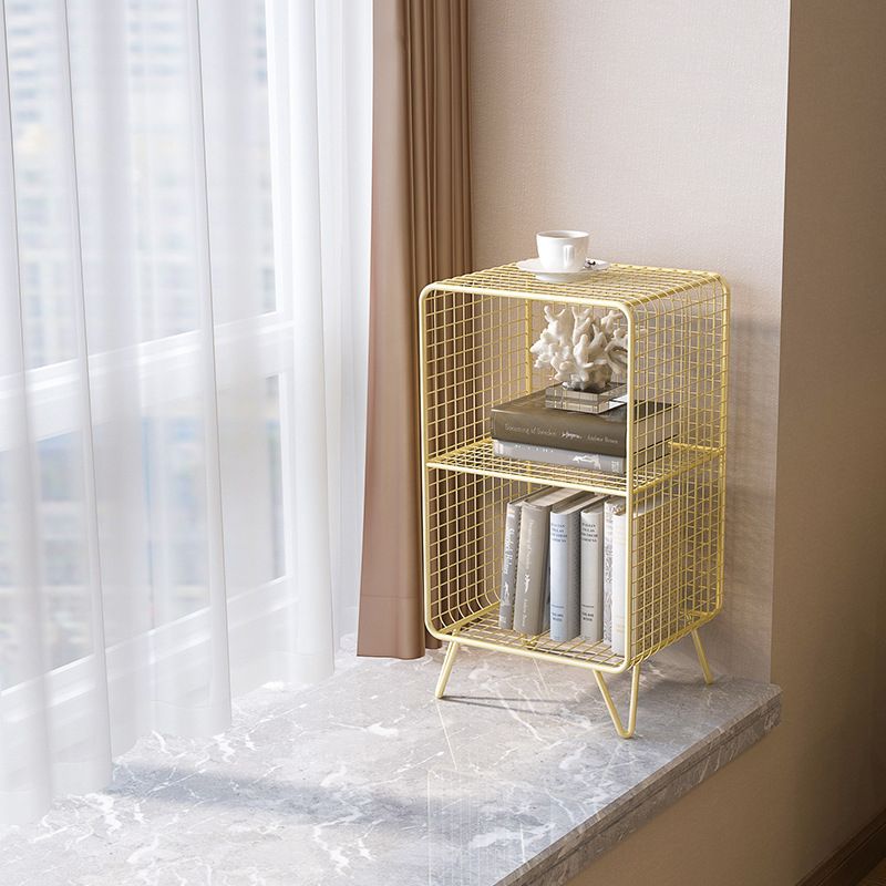 Metal Bedside Cabinet Glam Accent Table Nightstand for Bedroom