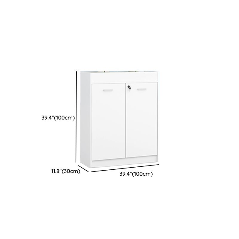 Modern Lateral Cabinet Wooden Frame Key Locking File Cabinet