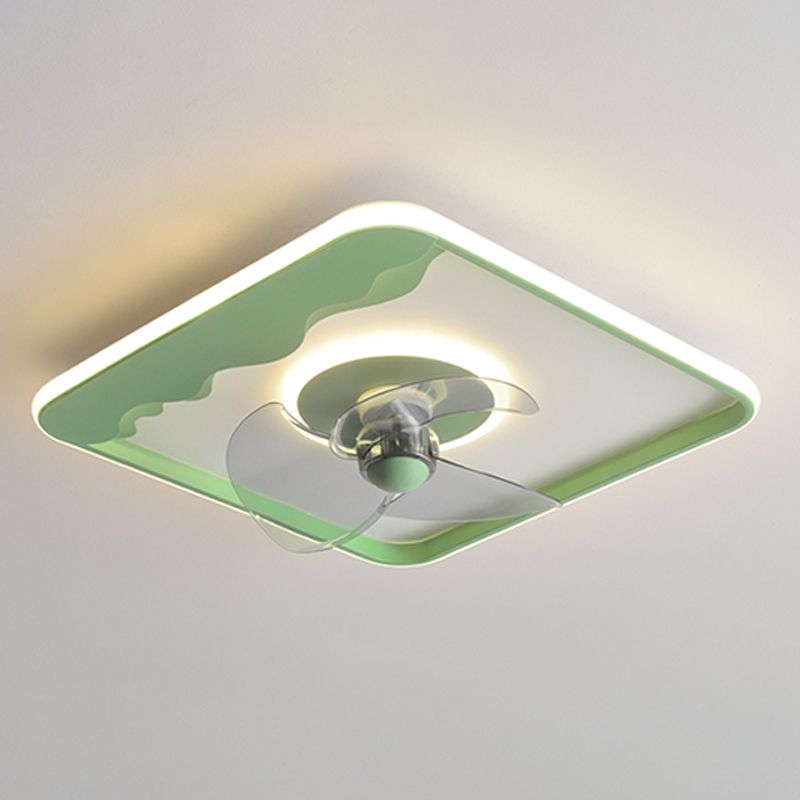 Ventilateur de plafond géométrique en métal Lumières de style moderne 2 lumières LAMPE MONT