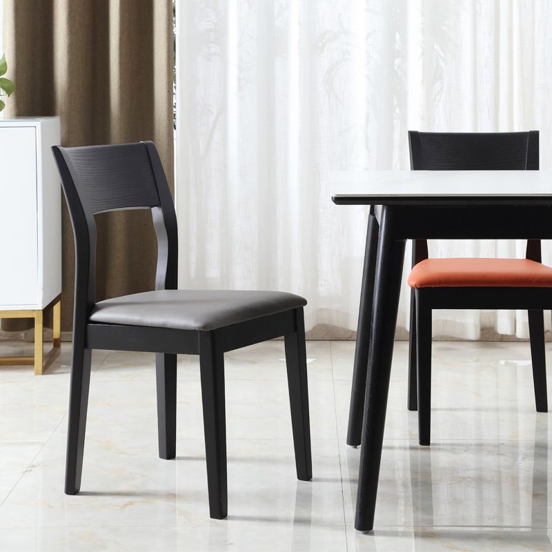 Armless Dining Chairs Modern Solid Wood Side Kitchen Chairs for Home