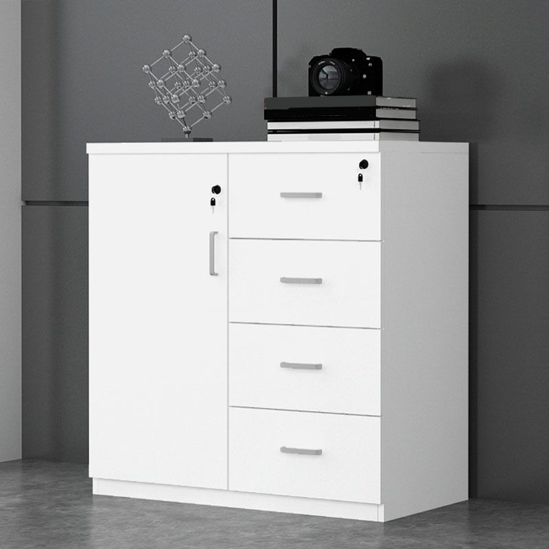 Lateral Engineered Wood File Cabinet White Modern Filing Cabinet