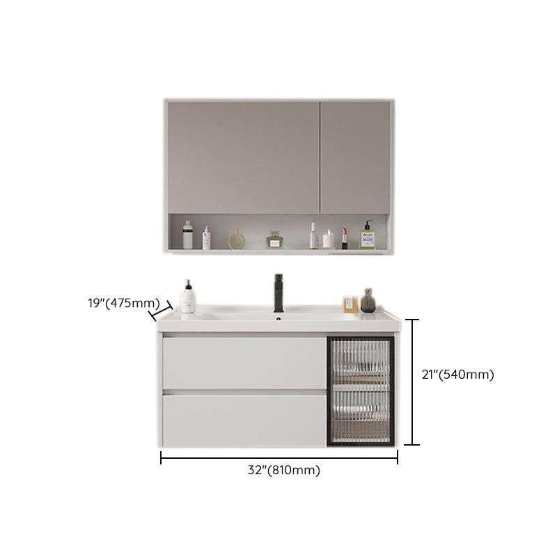 Modern Sink Vanity Solid Color Wall Mount Vanity Cabinet for Bathroom