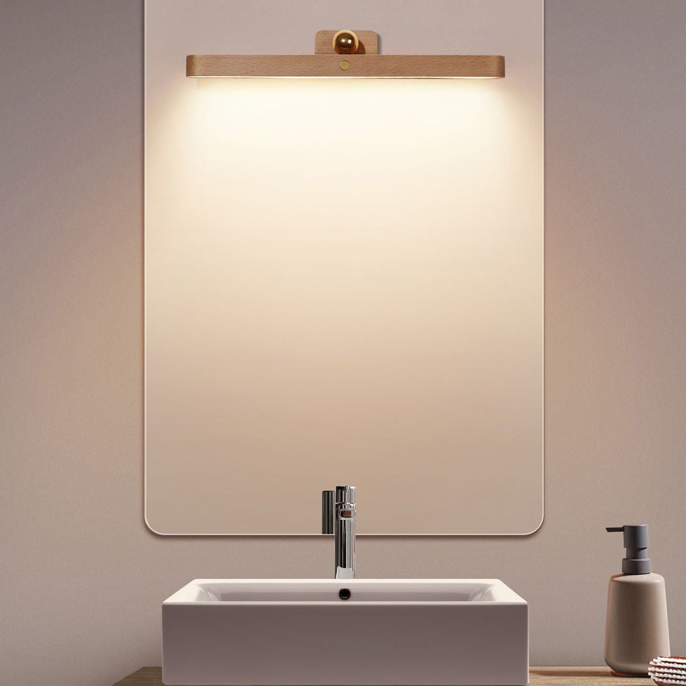 Simplicidad Luces de espejo de tocador alargado Luz de la pared de madera Accesorios para el baño