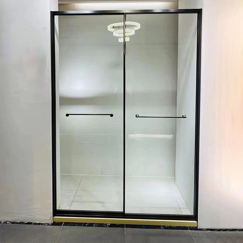 Tempered Glass Shower Bath Door Sliding Transparent Metal Framed Shower Door