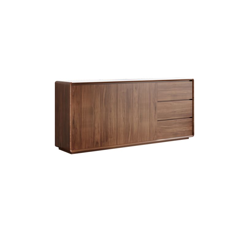 Brown Buffet Sideboard with Drawers Contemporary Dining Server