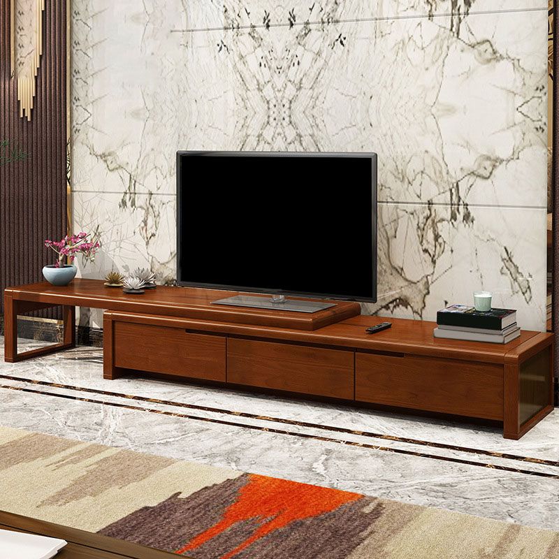 Traditional TV Media Console Solid Wood TV Console with 3 Drawers