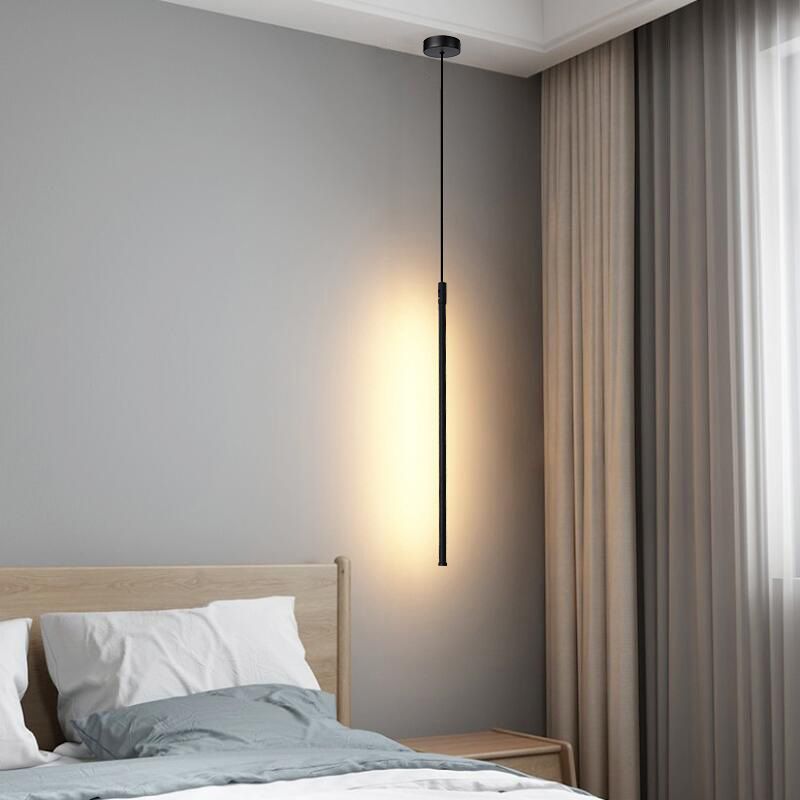 Modern Minimalist Linear Pendant Lighting Fixtures Aluminum Pendant Ceiling Lights for Bedroom