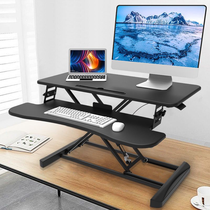 Adjustable Rectangular Shaped Standing Desk Steel in Black for Office