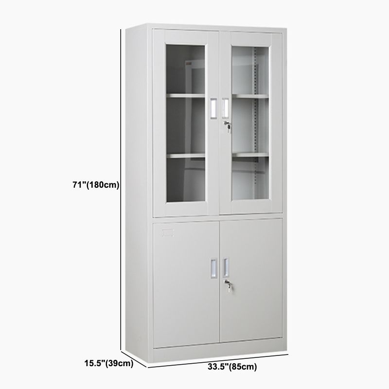 Light Gray File Cabinet Vertical Fireproof File Cabinet with Locking Drawers for Office