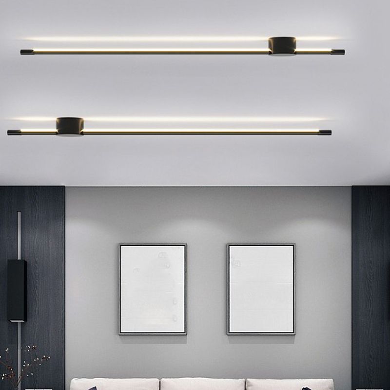 Modern Style Wall Lighting Ideas Linear Shape Sconce Light Fixtures in Black Finish