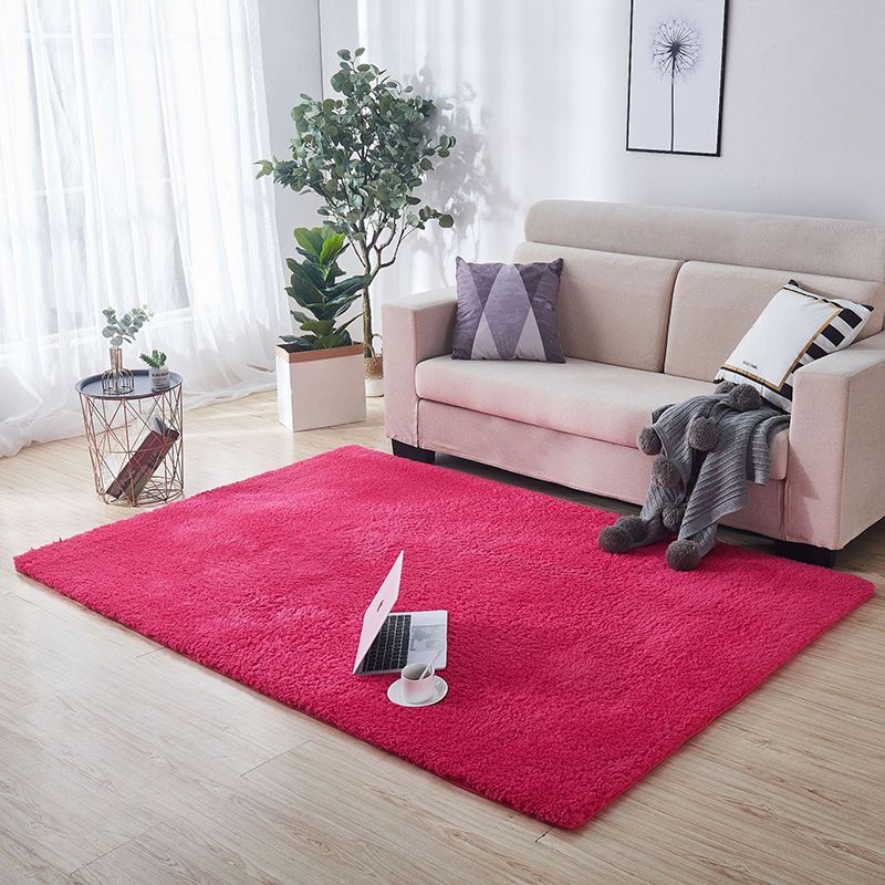 Multi-Colored Plain Rug Synthetics Minimalist Carpet Pet Friendly Anti-Slip Backing Indoor Rug for Living Room