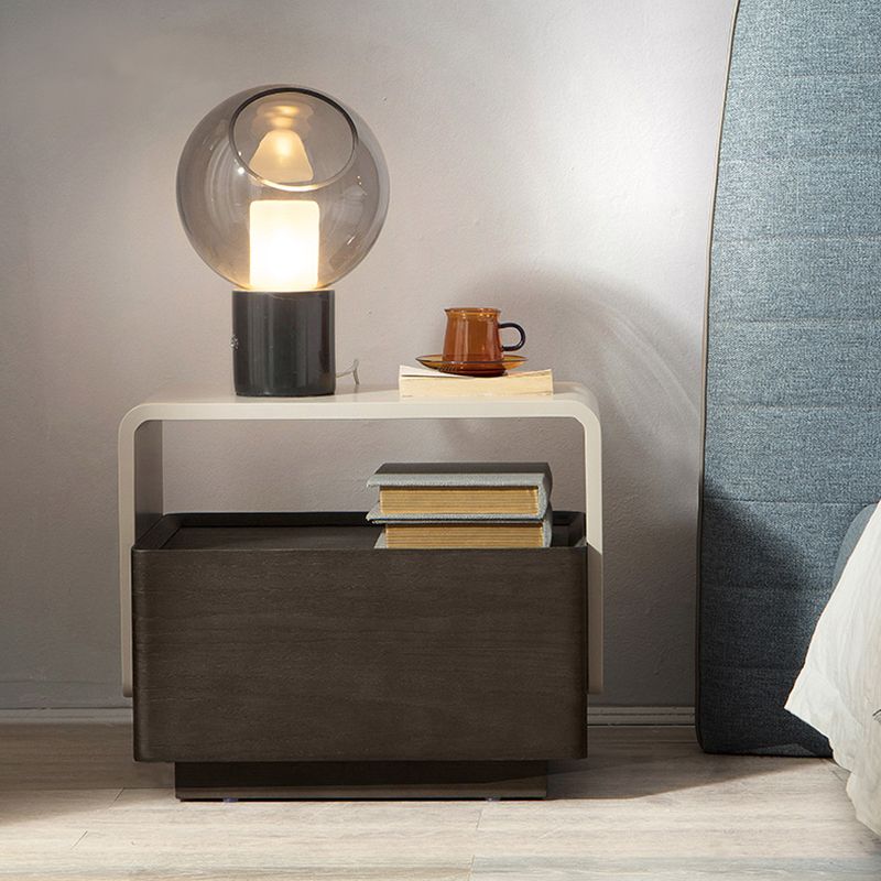 Engineered Wood Bedside Cabinet Modern Bed Nightstand with Drawer