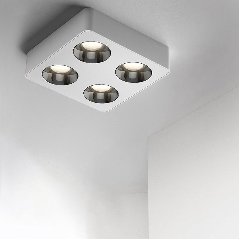 Modern 4 - Light LED Flush Mount Aluminum Flush in Black / White