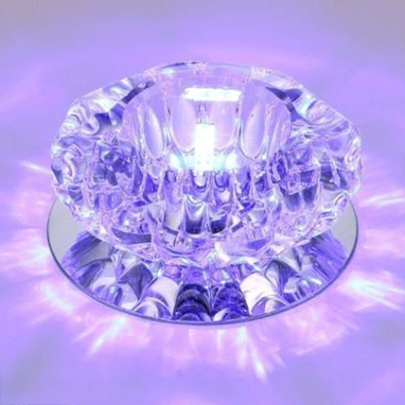 Modern Style Bowl Shape Ceiling Light Crystal 2 Light Ceiling Light with Hole 2-3.5'' Dia