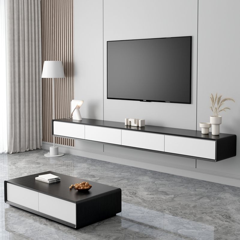 Modernism TV Console Floating Faux Wood Media Console for Home