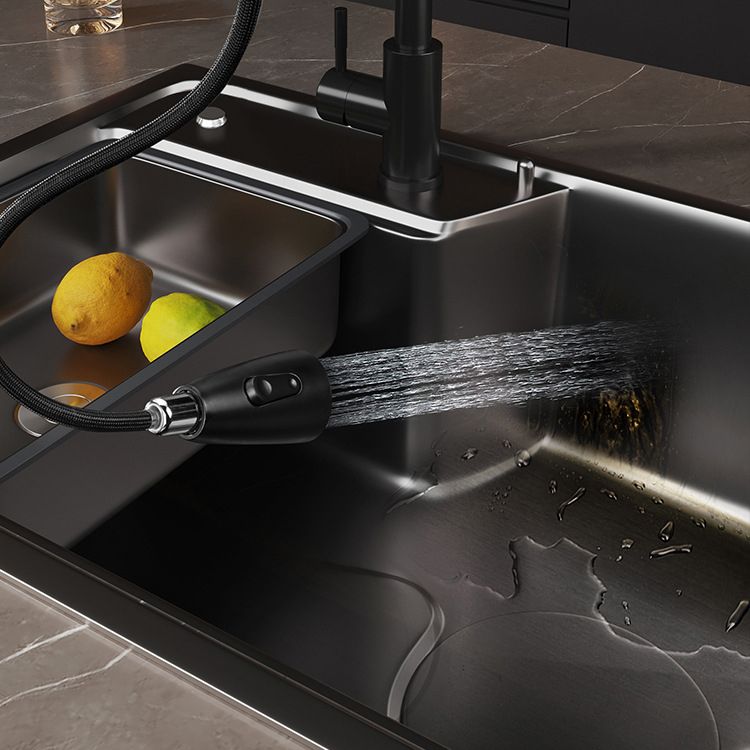 Classic Black Sink Stainless Steel Workstation Sink with Faucet