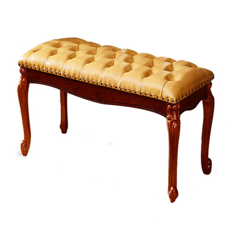 Rectangle 15.7" Wide Entryway Bench Traditional Upholstered Seating Bench with Nailheads