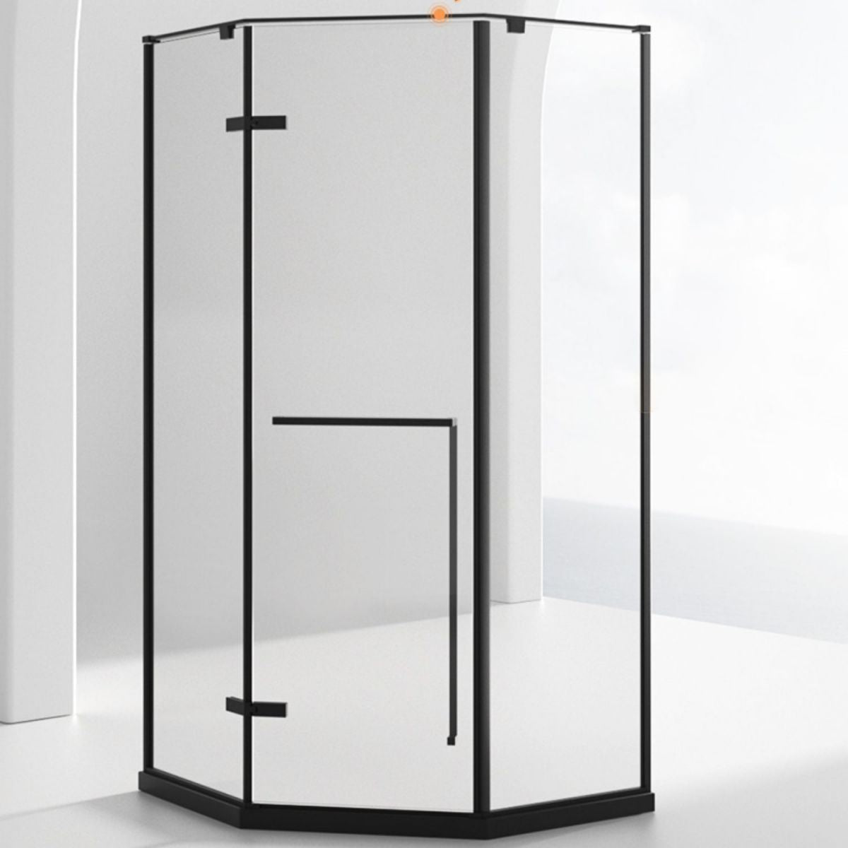 Neo-Angle Tempered Glass Shower Enclosure Black Framed Shower Enclosure