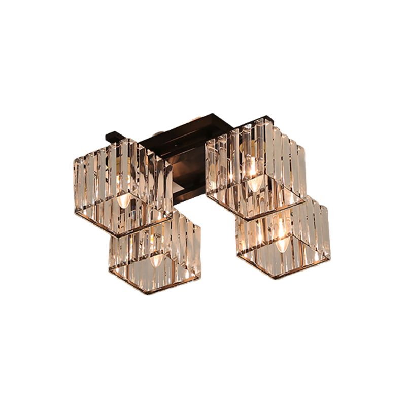 Crystal Geometric Flush Mount Fixture Contemporary Multi-lights Flush Light Fixtures