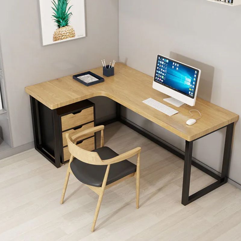 Modern Solid Wood Writing Desk Sled Base 29.53" Tall Office Desk (Drawers not Included)