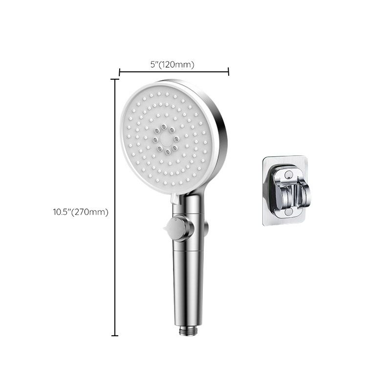 Contemporary Handheld Shower Head Round Shower Head Combo in Silver