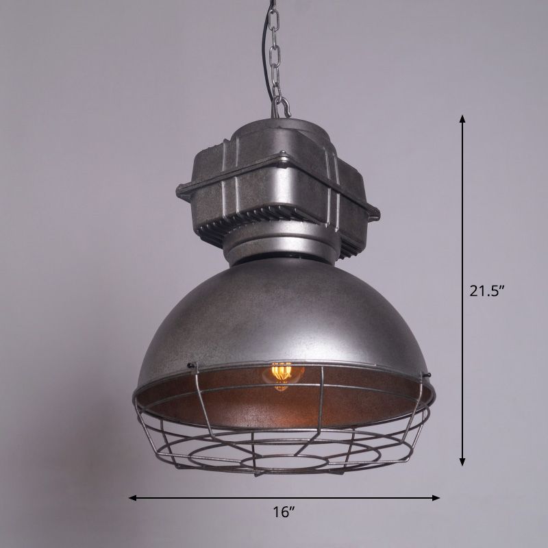 Single Shaded Suspension Lighting Industrial Metal Pendant Ceiling Lamp for Bistro